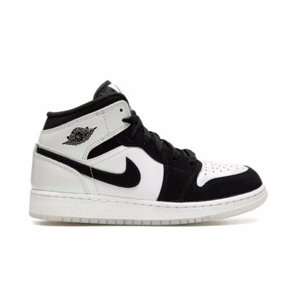 Air Jordan 1 Mid SE Diamond Grade School White/Black Sneakers Kids Size 6Y - Picture 16 of 16